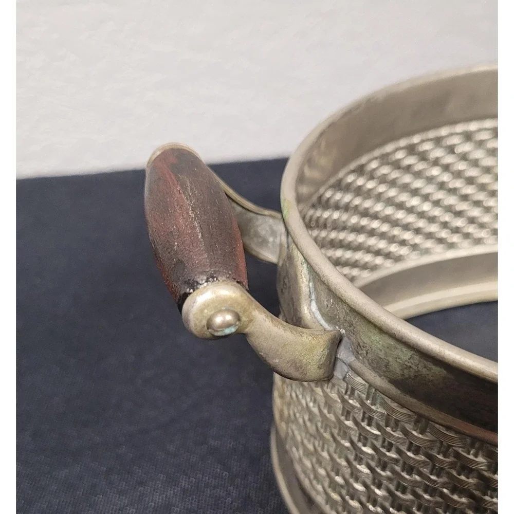 Guernsey Cooking Ware Stoneware Bean Pot Casserole Dish w/ Metal Carrier 1940s
